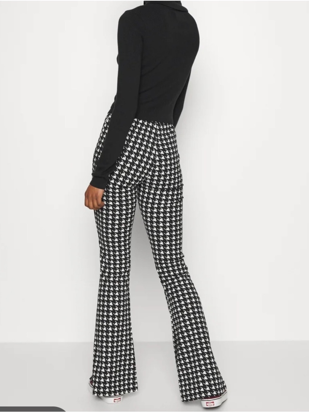 Hollister Black & White plaid Flare Pants